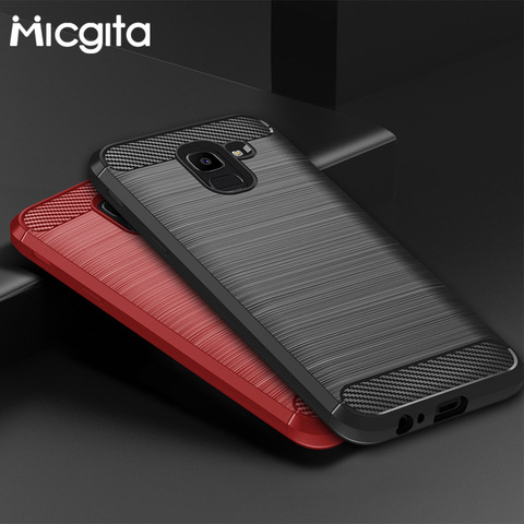 Silicone Case For Samsung Galaxy A8 A7 A6 Plus J4 J8 J6 Plus J2 Pro 2022 Cabon Fiber TPU Cover For Samsung A7 2022 A6 A8 J6 Case ► Photo 1/6