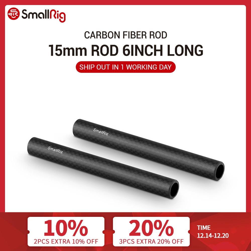 SmallRig 15mm Carbon Fiber Rod 15cm 6'' Long for 15mm Rod Light Weight Support System DSLR Camera Rig - 1872 (Pack of 2) ► Photo 1/4