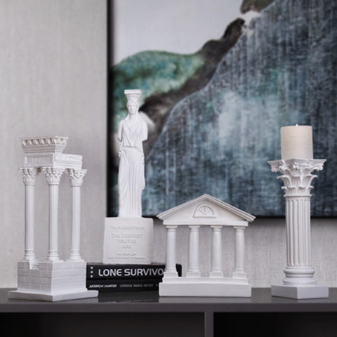 Greek ancient city temple architectural model Roman column ornament European-style decoration furnishings resin sculpture ► Photo 1/6