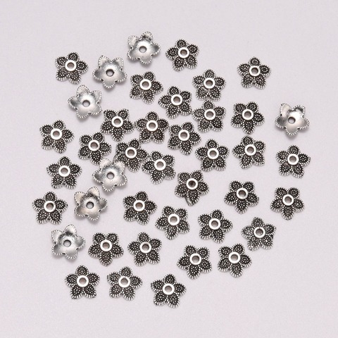 50pcs/Lot 7mm 5 Petals Flower Torus Beads Antique  Flower Loose Sparer Apart End Bead Cap For DIY Jewelry Making Findings ► Photo 1/4