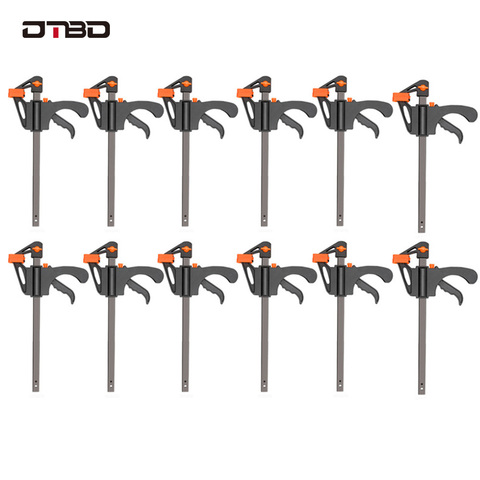 DTBD 4 inch 5/10/12pcs Woodworking Bar F Clamp Clip Hard Grip Quick Ratchet Release Speed Squeeze DIY Carpentry Hand Tool ► Photo 1/6