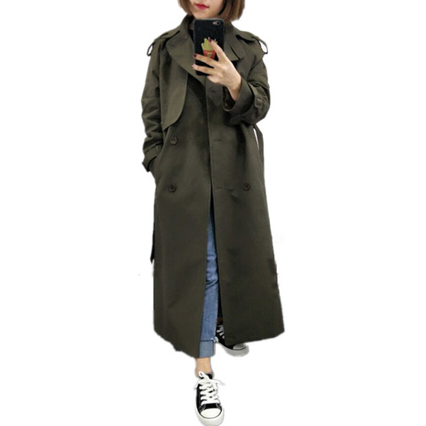 Long Trench Coat With Belt Chic, Ladies Green Trench Coat Uk