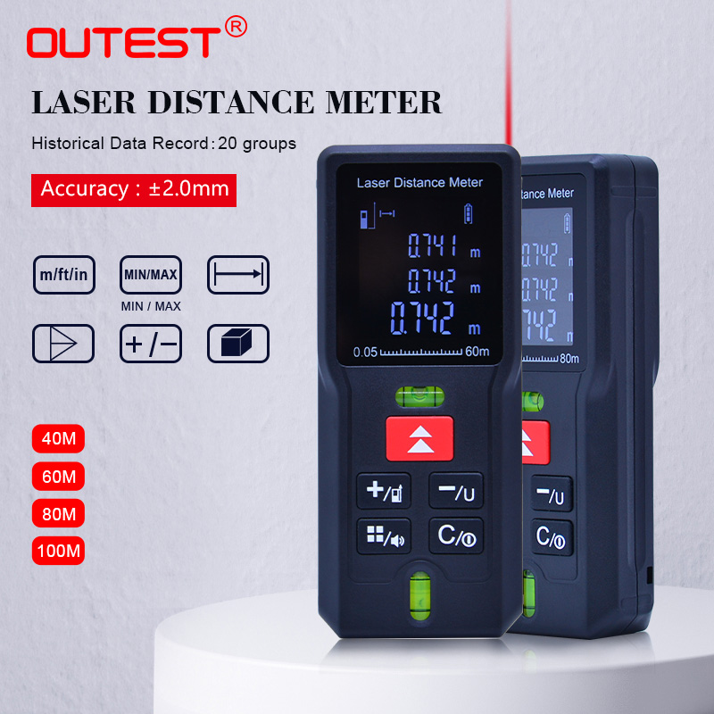 100M Digital Tape Laser Distance Meter Range Finder Measure Instrument Tool 