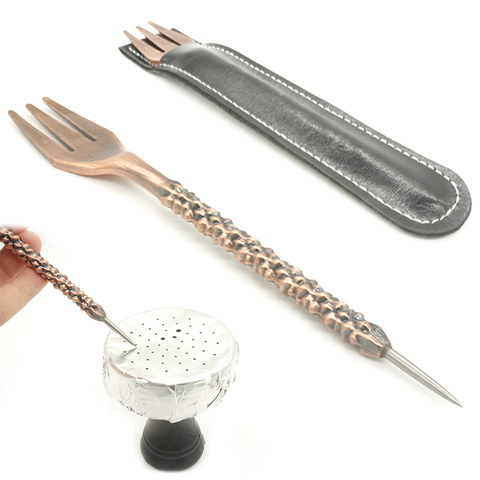 1Set Hookah Sheesha Fork With Tongs Foil Bowl Shisha Chicha Forks Narguile Cachimba Nargile Tobacco Cigar Cigarette Accessories ► Photo 1/6