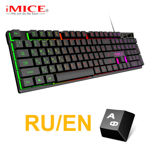 Gaming Keyboard Russian EN Imitation Mechanical Keyboard Backlight Wired Gamer Keyboard Spainsh USB Game Keyboards for Computer ► Photo 1/6