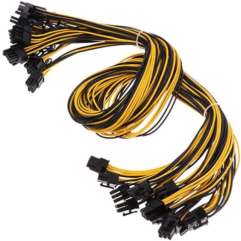 PCIe 6pin to 8pin(6+2) Male to Male PCI-E Power Cable for GPU Power Supply Breakout Board Adapter for Ethereum Mining ► Photo 1/6