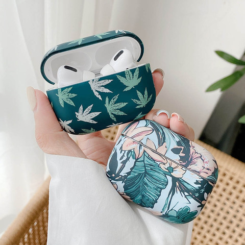 Maple Leaf Wireless Earphone Case For AirPods 2 Pro 1 Cases Cute Matte Art Flowers Hard PC Earphone Accessories Protector Cover ► Photo 1/6