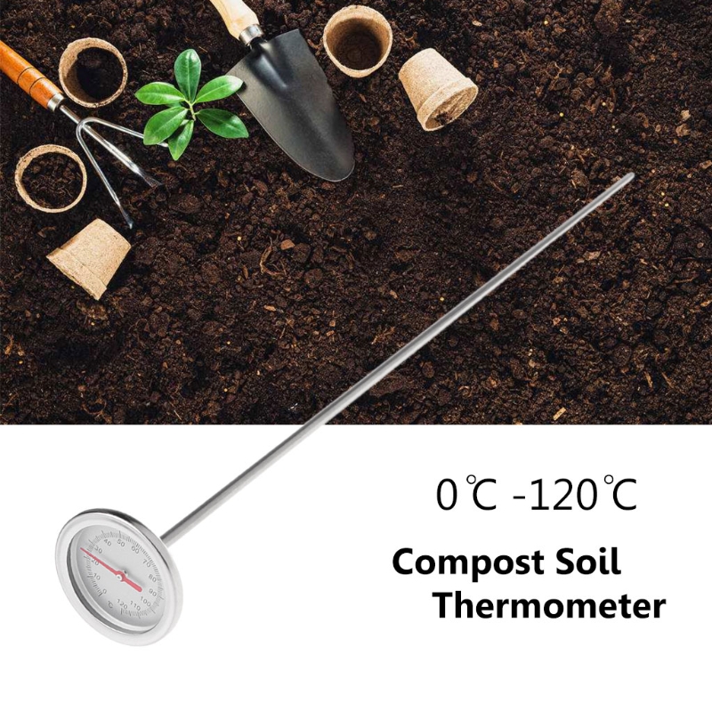 Compost Soil Thermometer 127mm Length Premium Food Grade Stainless 
