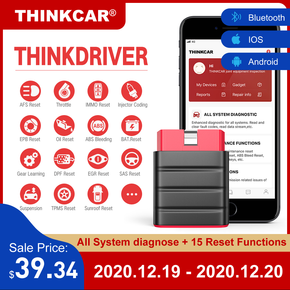 Color : Thinkdriver iDWF Thinkdriver Bluetooth OBD2 esplorazione automobilistico OBD 2 Scanner di codice diagnostico iOS Car Reader OBD Android PK Thinkdiag AP200 