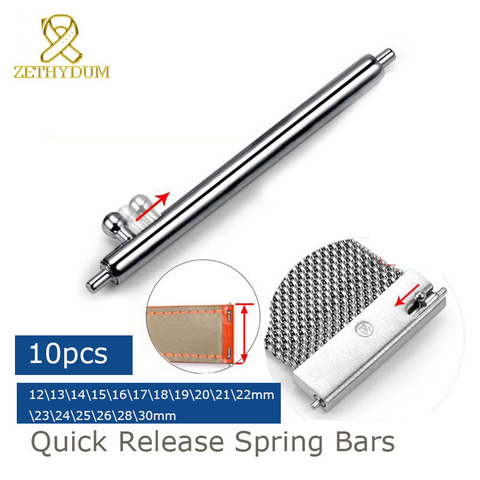 10pcs Single Quick Release Spring Bars Silvery Stainless Steel Watch Pins 18mm 19mm 20mm 21mm 22mm 12-30mm Watchband Link bar ► Photo 1/5