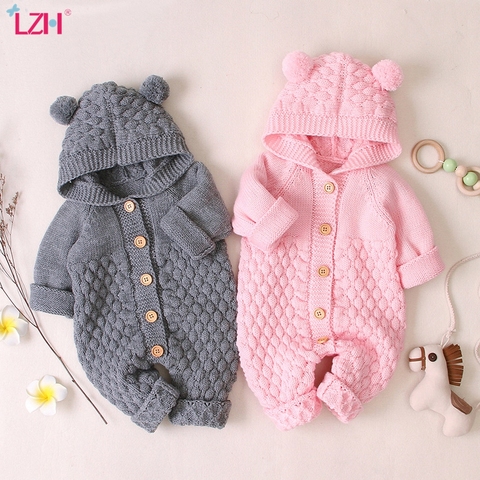 LZH Baby Knit Rompers For Baby Boys Jumpsuit Autumn Winter Newborn Baby Girls Clothes Costumes Kids Overalls For Infant Clothing ► Photo 1/6