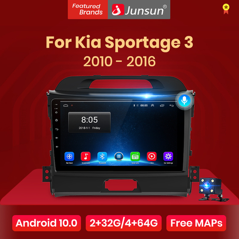 Junsun V1 pro 2G+128G Android 10 For Kia Sportage 3 2010 2011 2012 2013 - 2015 2016 Car Radio Multimedia Video Player GPS DVD ► Photo 1/6