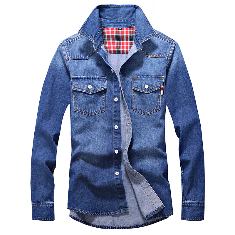 Denim New Jins Top 2019 Boy Denim Shirt Men Cotton Jeans Shirt