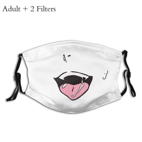 Ahegao Unisex Dust-proof Mouth Cover Mask Hentai Anime Manga With Filters Protection Respirator for Men Women ► Photo 1/6