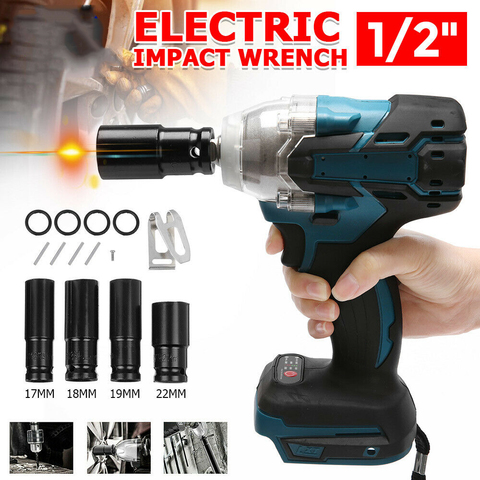 18V 520N.m Electric Impact Wrench Rattle Gun Screwdriver Speed Cordless Power Tool With 4pcs Impart Socket For Makita Battery ► Photo 1/6