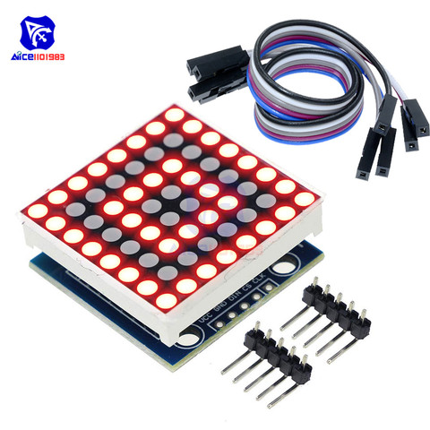 diymore MAX7219 8x8 LED Dot Matrix Module Common Cathode MCU Control LED Display Board 5Pin Dupont Cable for Arduino DIY Kit ► Photo 1/6