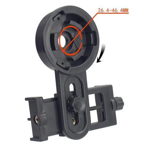 Mobile Phone Telescope Bracket Adapter Holder for iPhone X 8 7 Plus 55mm-98mm Width with Locking Knob ► Photo 1/6