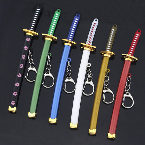 Anime One Piece Keychain Keyrings Roronoa Zoro Sword kitetsu Toy Model Metal Key Ring llaveros Key Chain Chaveiro Jewelry ► Photo 1/6