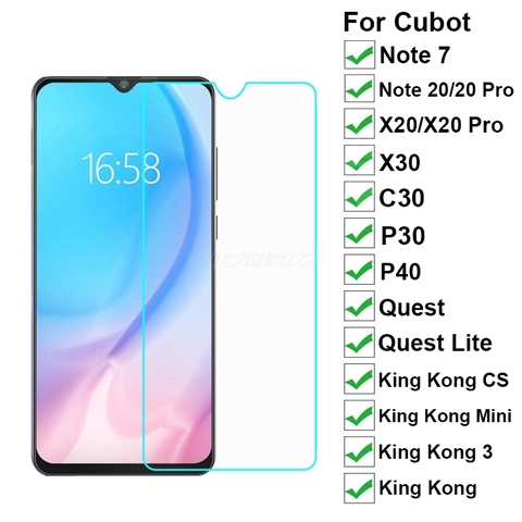 For Cubot Quest Lite Kong King 3 CS Mini P40 P30 X20 X30 C30 Tempered Glass Phone Film for Cubot Note 7 20 Pro Screen Protector ► Photo 1/6