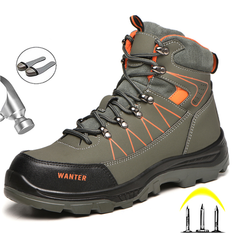 Winter Shoes Men Boots Indestructible Safety Shoes Men Steel Toe Work Sneakers Outdoor Hiking Boots Plush Warm Work Safety Boots ► Photo 1/6