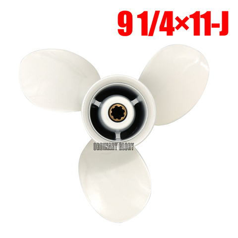 63V-45943-10-EL-00 Aluminum Propeller 9 1/4x11-J for YMH Outboard Motor 9.9HP 15HP ► Photo 1/5