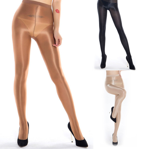 70D Women's Sexy Shiny Glossy Oil Pantyhose Stockings T-crotch Stretch High Elastic Pantyhose Female Glossy Dance Fitness Tights ► Photo 1/6