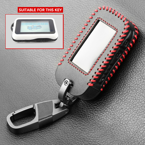 Leather Car Key Case For Starline E63 E90 E91 E61 E95 E66 2-Way Car Alarm LCD Remote Controller Keychain Transmitter Keys Cover ► Photo 1/6