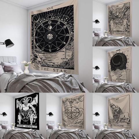 India Witchcraft Tarot Tapestry Wall Hanging Sun Moon Wall Tapestry Wall Carpet Psychedelic Tapiz Witchcraft Wall Cloth Tapestry ► Photo 1/6