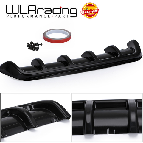 High Quality Car Spoiler Chassis Fin Shark Fin Type Bending Insert Rear Bumper Lip Diffuser Universal ABS Shark Diffuser Black ► Photo 1/6