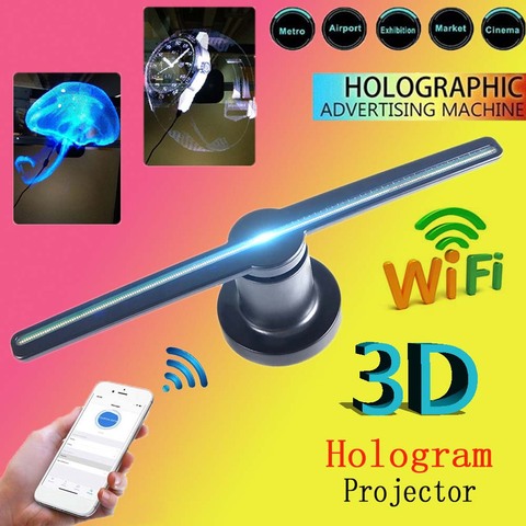 Cheap WIFI 3D Fan Hologram Projector Advertising Display Hologram Fan  Holographic Imaging Lamp 3d Display Advertising Light