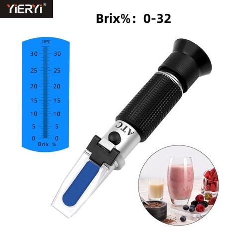 Hand Held Brix Refractometer For Sugar Beer Brix Test Optical 0-32% Brix ATC Refractometer Meter Refratometro ► Photo 1/6