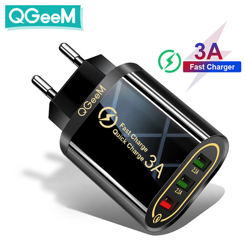 QGEEM 3 USB Charger for iPhone Quick Charge 3.0 Fast Charger for Xiaomi QC 3.0 Portable Phone Charger Charging Adapter ► Photo 1/6