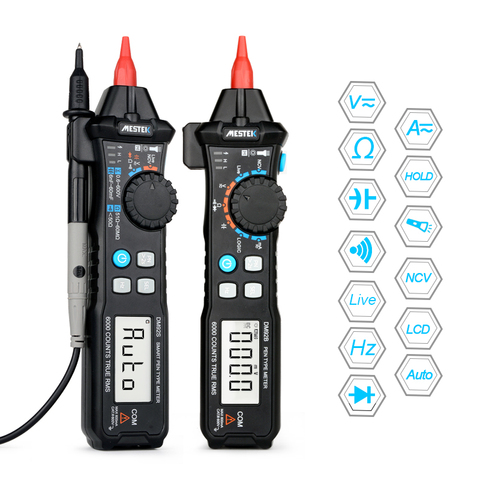 MESTEK Digital Multimeter 6000 Counts Pocket Pen Style Auto Range/Smart Multimeter NCV Detection DC/AC Voltage multimeter ► Photo 1/6