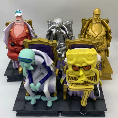 23cm One Piece Anime Figure Three Generals Sitting Throne Barley Octopus  Red Dog Yellow Ape Action Figure Collection Model Toy ► Photo 1/6