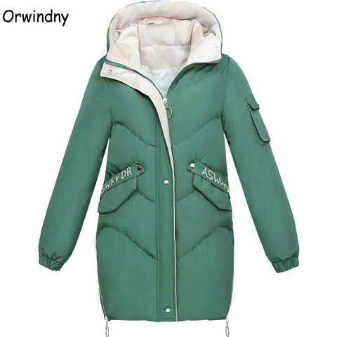 Orwindny Wadded Clothing Female 2022 New Women's Winter Jacket Cotton Jacket Slim Parkas Ladies Coats Plus Size M-3XL ► Photo 1/6