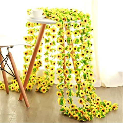 Artificial Yellow Sunflower Garland Flower Vine Wedding Floral Arch Decor Silk ► Photo 1/6