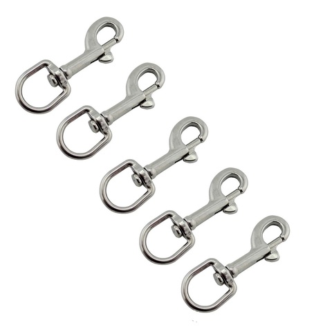 5PCS Marine Grade 316 Stainless Steel Oval Single End Swivel Eye Bolt Snap Hook 65mm 72mm 82mm 91mm For Dog Leash Sucba Diving ► Photo 1/6