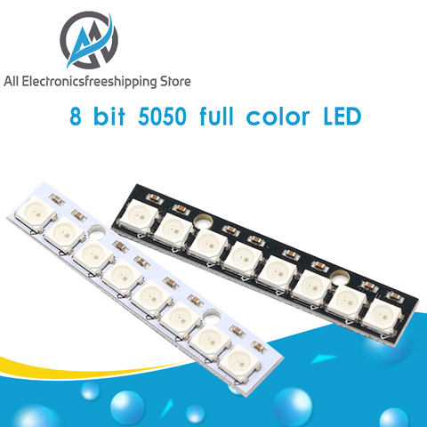 8 channel WS2812 WS2812B WS 2811 5050 RGB LED Lamp Panel Module 5V 8-Bit Rainbow LED Precise ► Photo 1/6