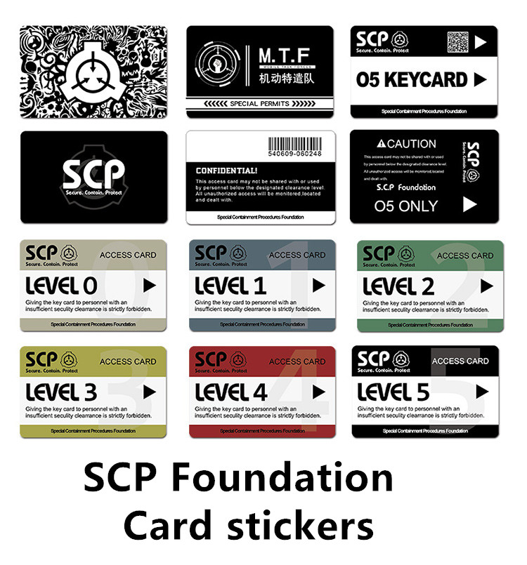 53 Manufacturing] SCP Foundation Peripheral Card Stickers Cup Stickers  Notebook Stationery Lanyard Card Holder Combination D - AliExpress