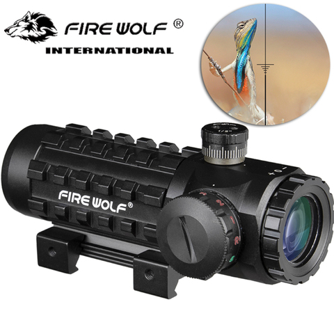 Tactical Hunting Optics Riflescope 3X28 Green Red Dot Cross Sight Scope Universal 11/20mm Rail Rifle Scopes ► Photo 1/6