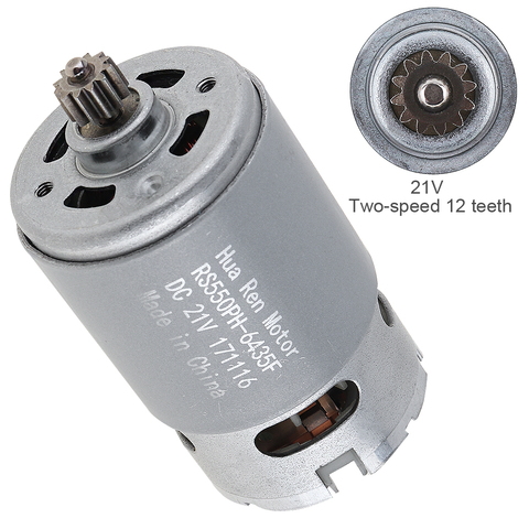 Portable RS550 21V 19500 RPM DC Motor with Two-speed 12 Teeth and High Torque Gear Box for Electric Drill / Screwdriver ► Photo 1/6