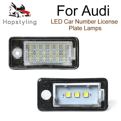 2Pcs Error Free LED License Number Plate Light Lamp Audi A6 C6 4F RS6 A3 8P S4 A4 B6 B7 RS4 A5 8F A8 S8 Q7 4L Plus/vant ► Photo 1/6