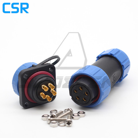 SP21 2/3/4/5/6/7/8/9/10/12 pin IP68 waterproof connector square plastic panel mounting connector plug female and socket male ► Photo 1/6