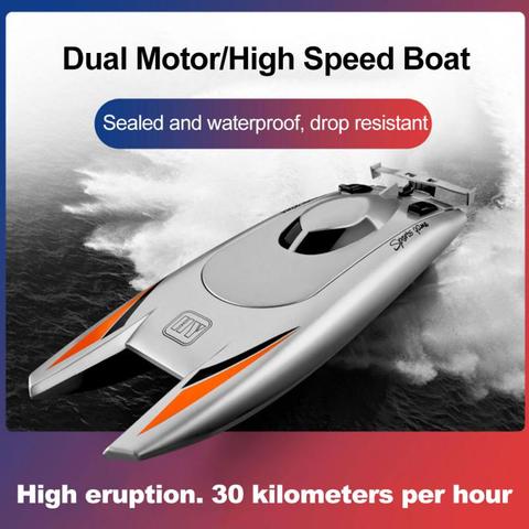 Electronic RC Boat Remote Control High Speed Radio Remote Controlled Speedboat Racing Ship Rechargeable Street Racing Boat 24Ghz ► Photo 1/6