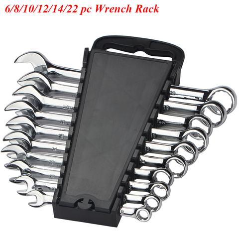 22 Slot Standard Wrench Storage Rack Clip Holder Plastic Rail Tray Spanner Tools Organizer Bag Garage Wrenches Keeper ► Photo 1/6