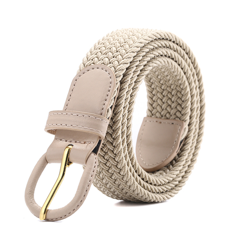 Hypoallergenic pin buckle Men's Leather Braided Elastic Belt 3.2CM Elastic Band ► Photo 1/6