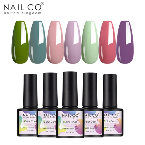 NAILCO 8ml Gel Polish Bright Candy Color High Quality Nail Art Varnishes Lacquer Glitter for Nails Soak Off UV Nail Decoration ► Photo 1/6