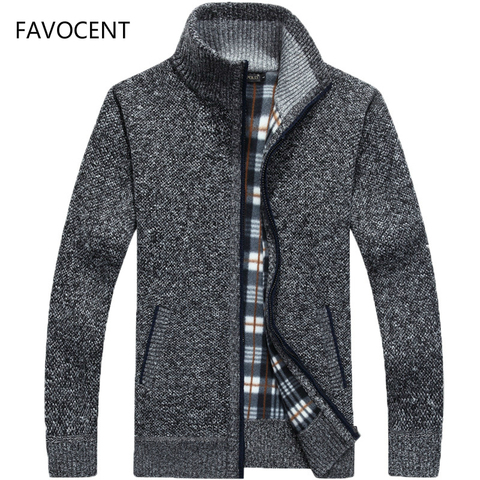 2022 Autumn Winter Men's Sweater Coat Faux Fur Wool Sweater Jackets Men Zipper Knitted Thick Coat Warm Casual Knitwear Cardigan ► Photo 1/6