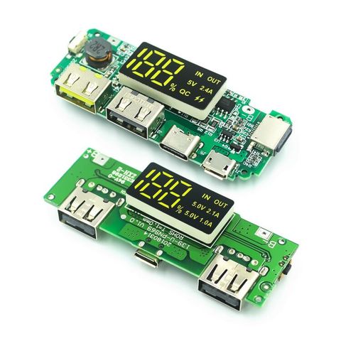 18650 lithium battery digital display charging module 5v2.4a 2A dual USB output band display booster module ► Photo 1/6