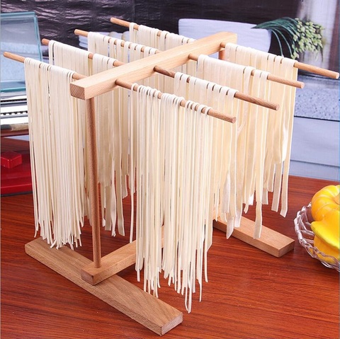 Foldable Pasta Drying Rack- Plastic Spaghetti Household Noodle Dryer with  10 Bar Handles 